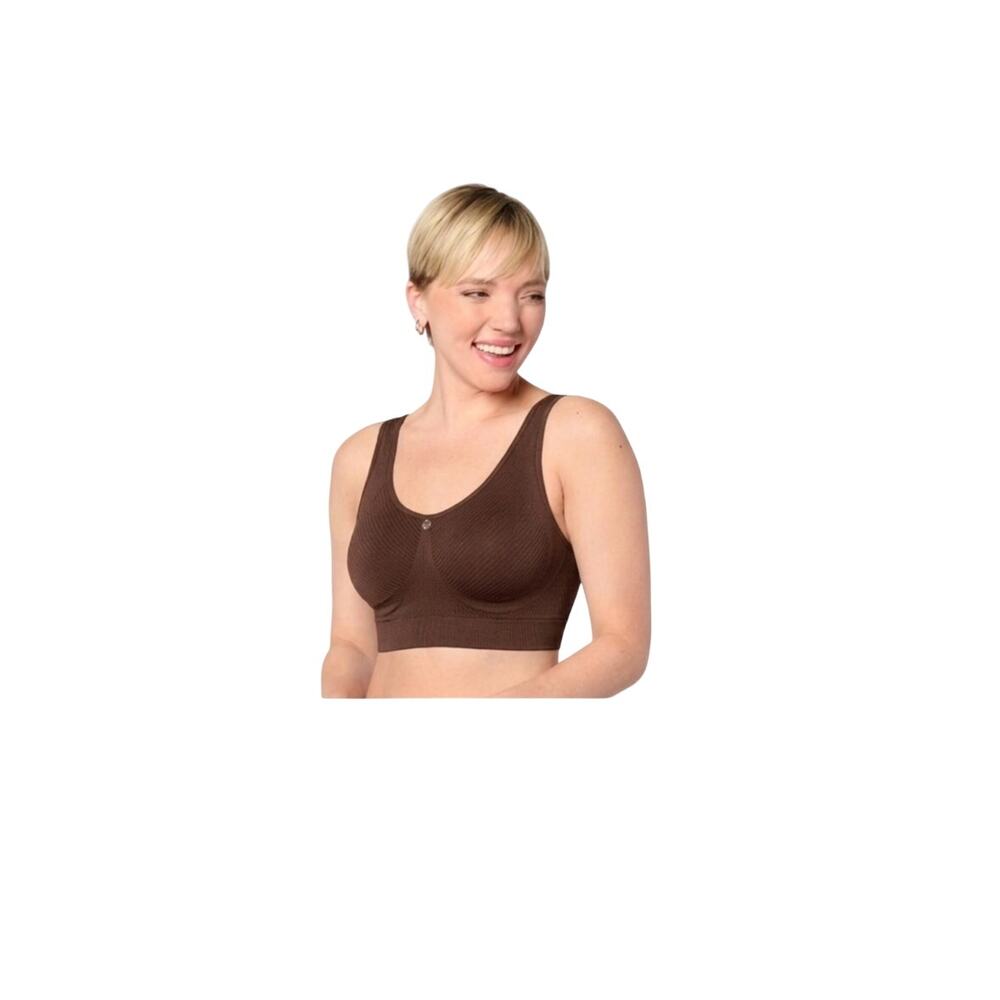 Breezies QVC Brown Air Effects Seamless Wirefree Contour Molded Cup Bra 44B